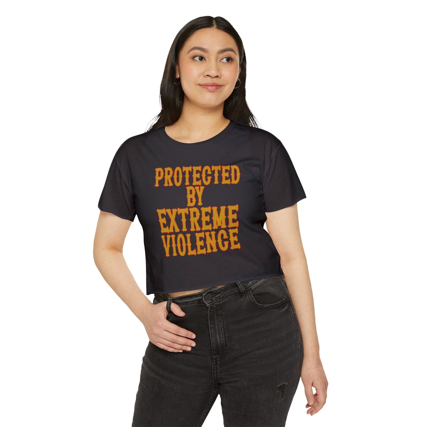 Red and Gold Extreme Violence Women's Festival Crop Top