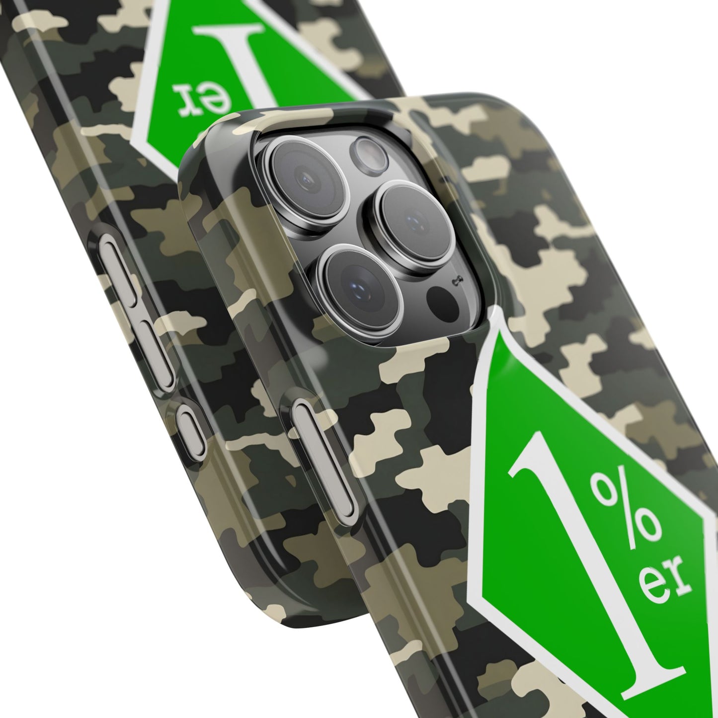 Camo Slim Phone Case with 1%er Design, Trendy Accessories for Bikers, Outdoor