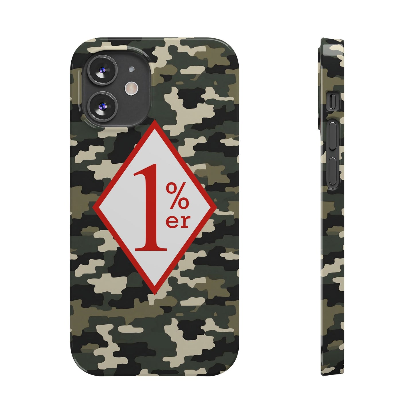 Biker Phone Cases, Diamond Red & White Design, Custom Motorcycle Club Gift, HA