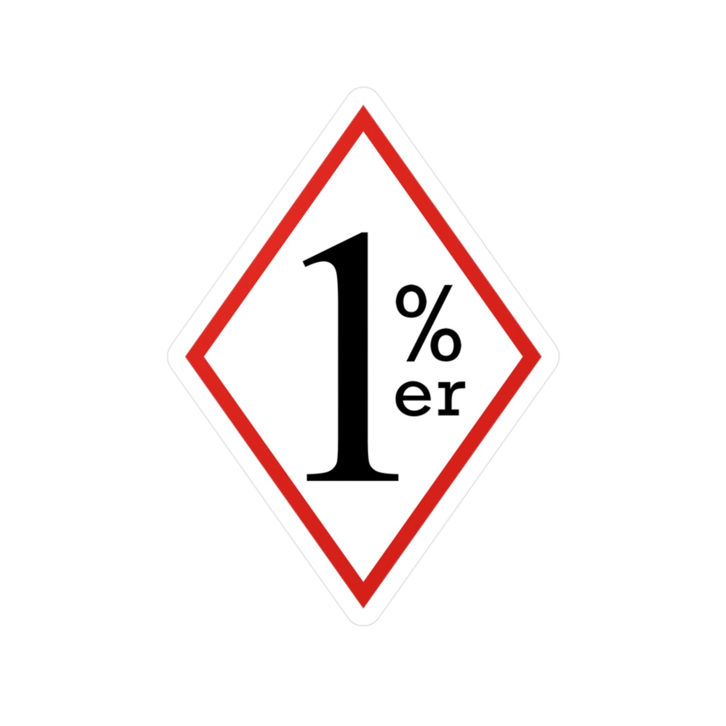 Red white and black SOS style diamond sticker