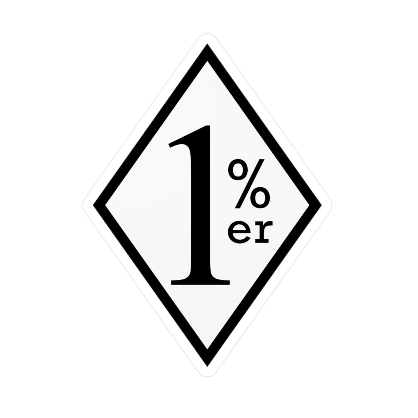 White and black diamond sticker