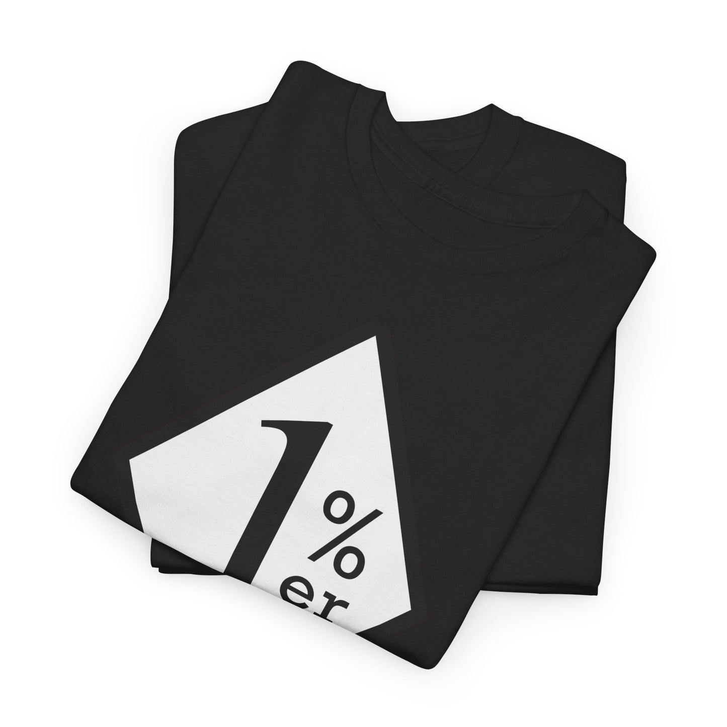 Black White One Percent Diamond Outlaw Biker Unisex Heavy Cotton Tee