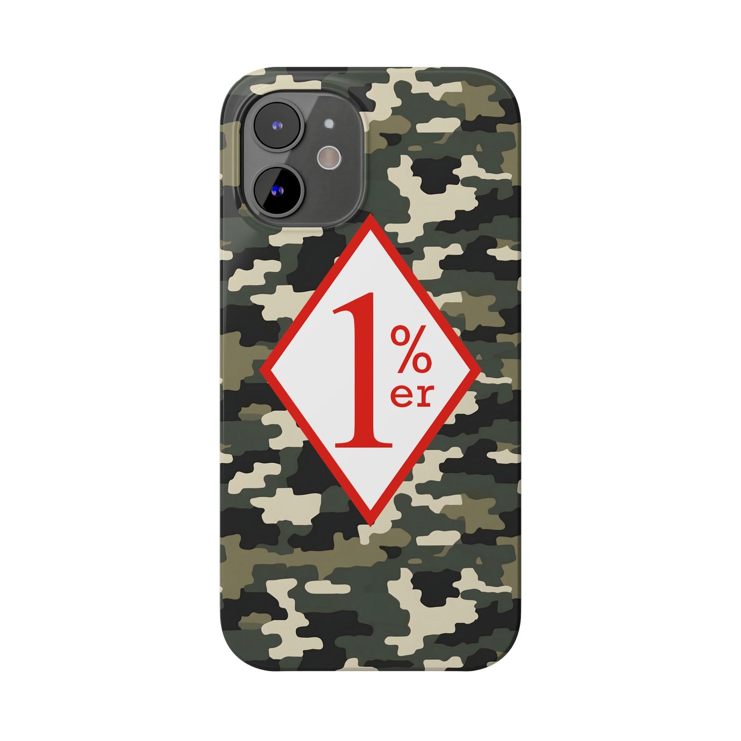 Biker Phone Cases, Diamond Red & White Design, Custom Motorcycle Club Gift, HA