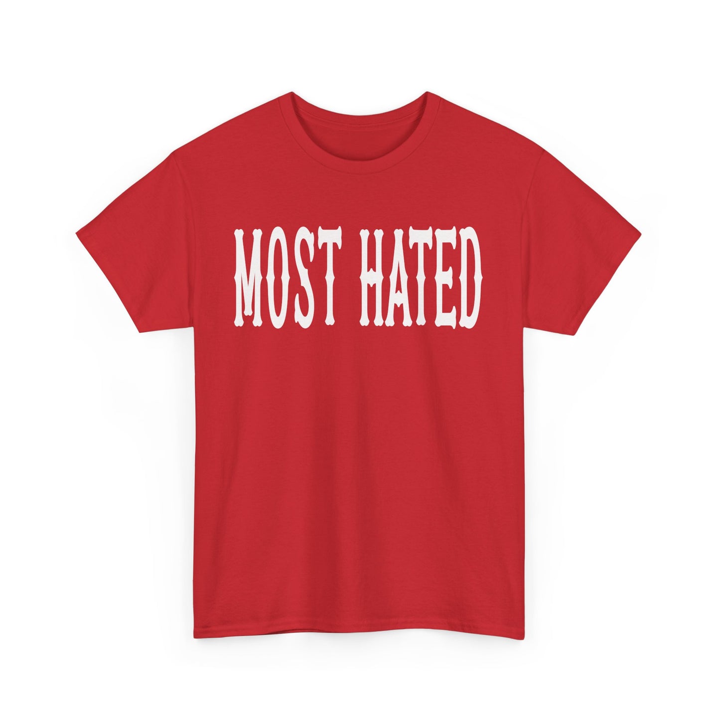 red and white most hated t-shirt hells angels inspired colors