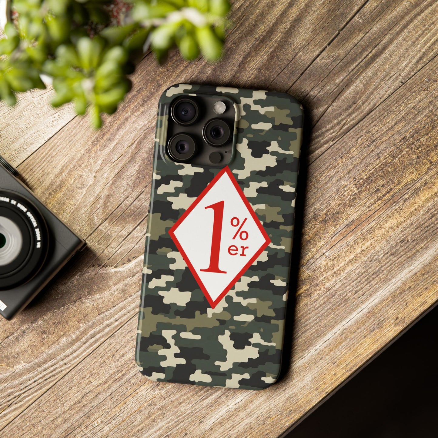 Biker Phone Cases, Diamond Red & White Design, Custom Motorcycle Club Gift, HA