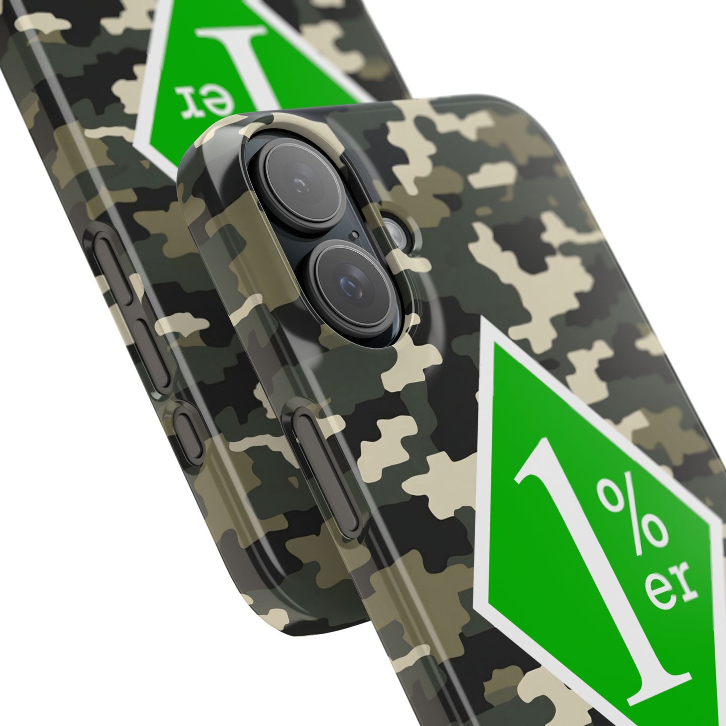 Camo Slim Phone Case with 1%er Design, Trendy Accessories for Bikers, Outdoor