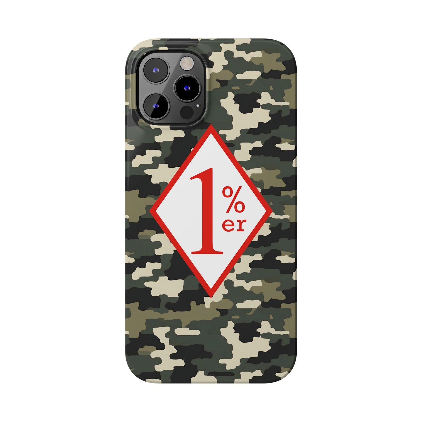 Biker Phone Cases, Diamond Red & White Design, Custom Motorcycle Club Gift, HA