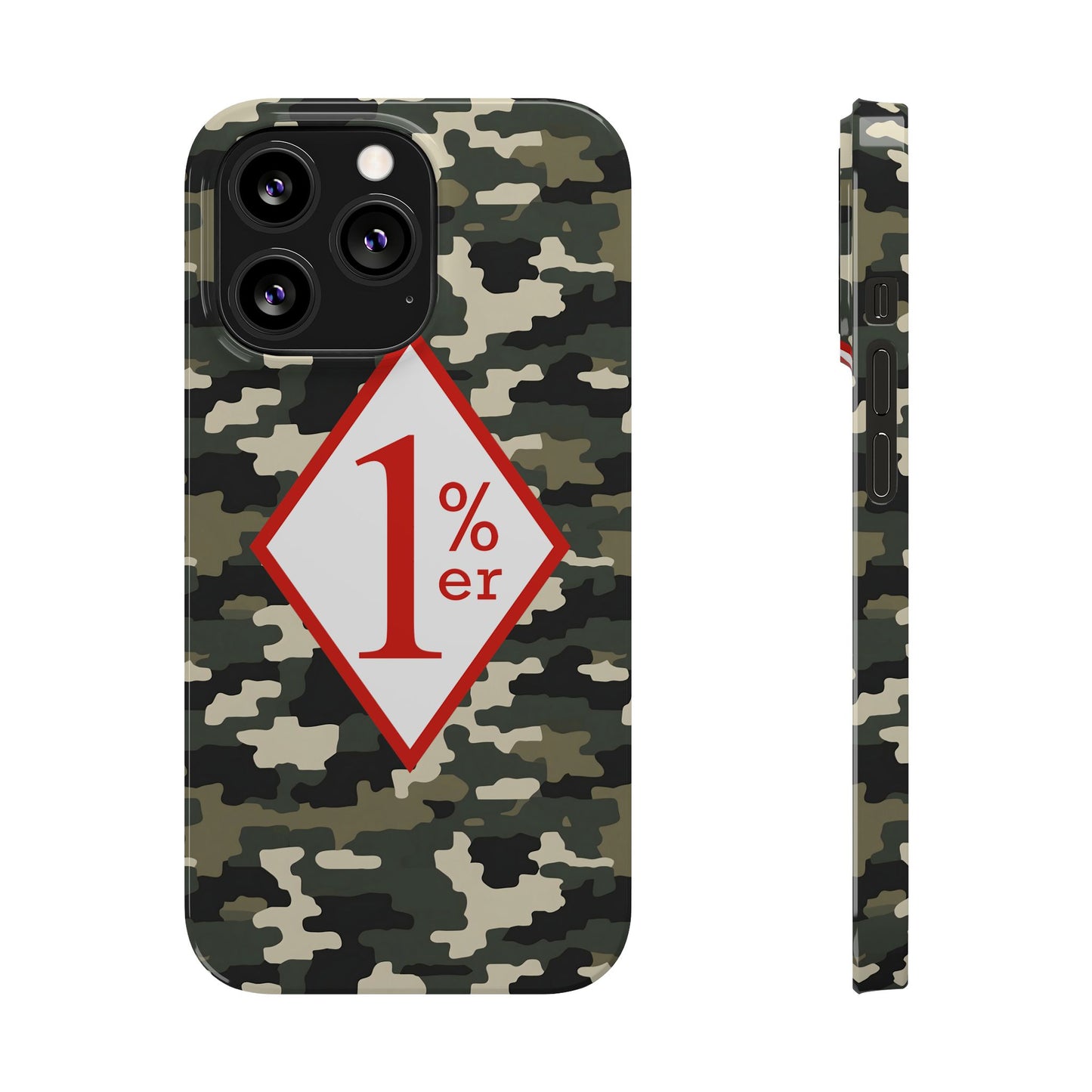 Biker Phone Cases, Diamond Red & White Design, Custom Motorcycle Club Gift, HA