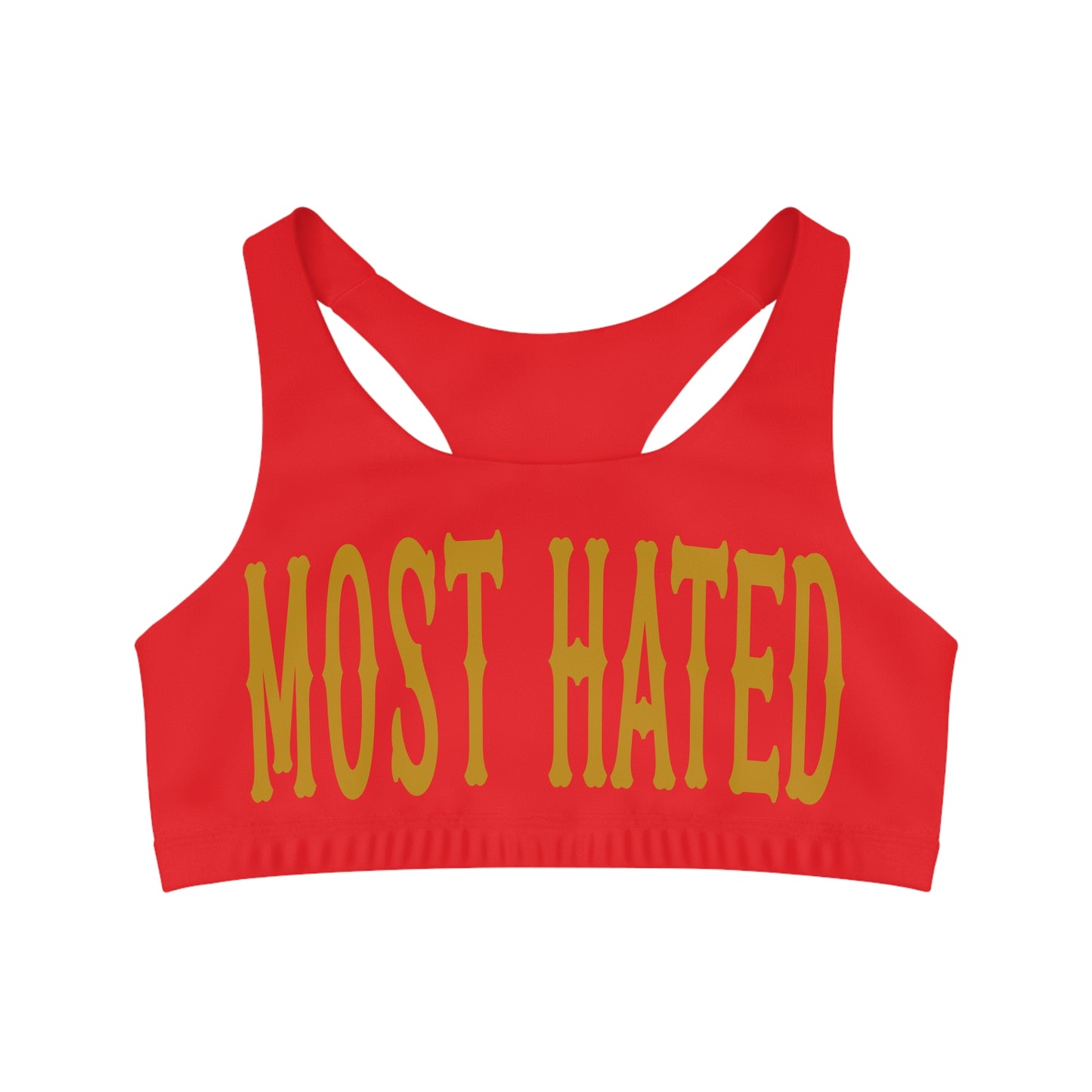 Red and Gold Most Hated Seamless Sports Bra