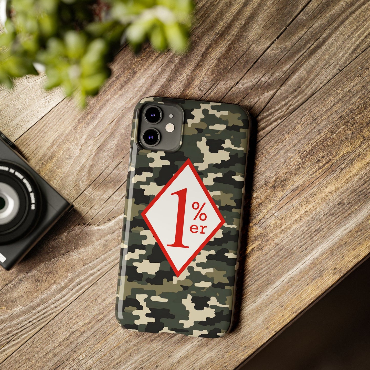 Biker Phone Cases, Diamond Red & White Design, Custom Motorcycle Club Gift, HA