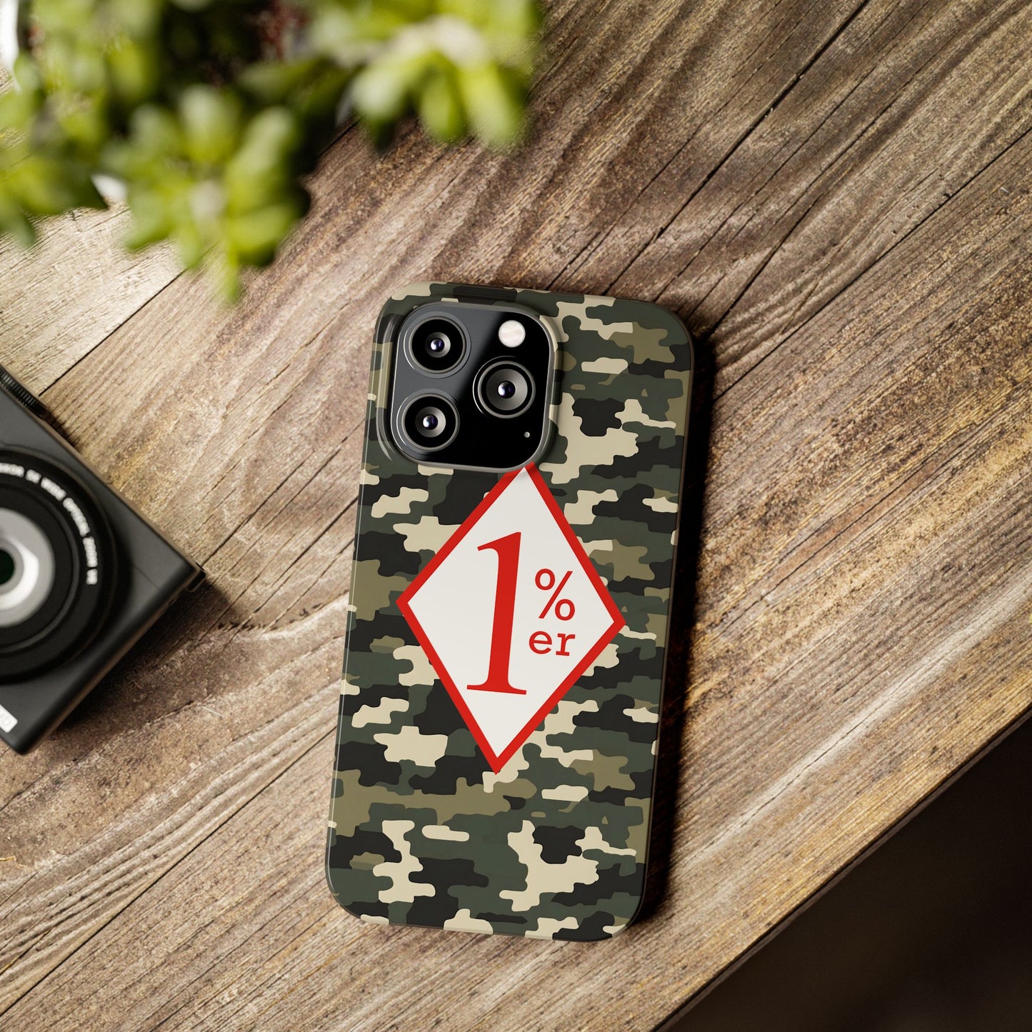 Biker Phone Cases, Diamond Red & White Design, Custom Motorcycle Club Gift, HA