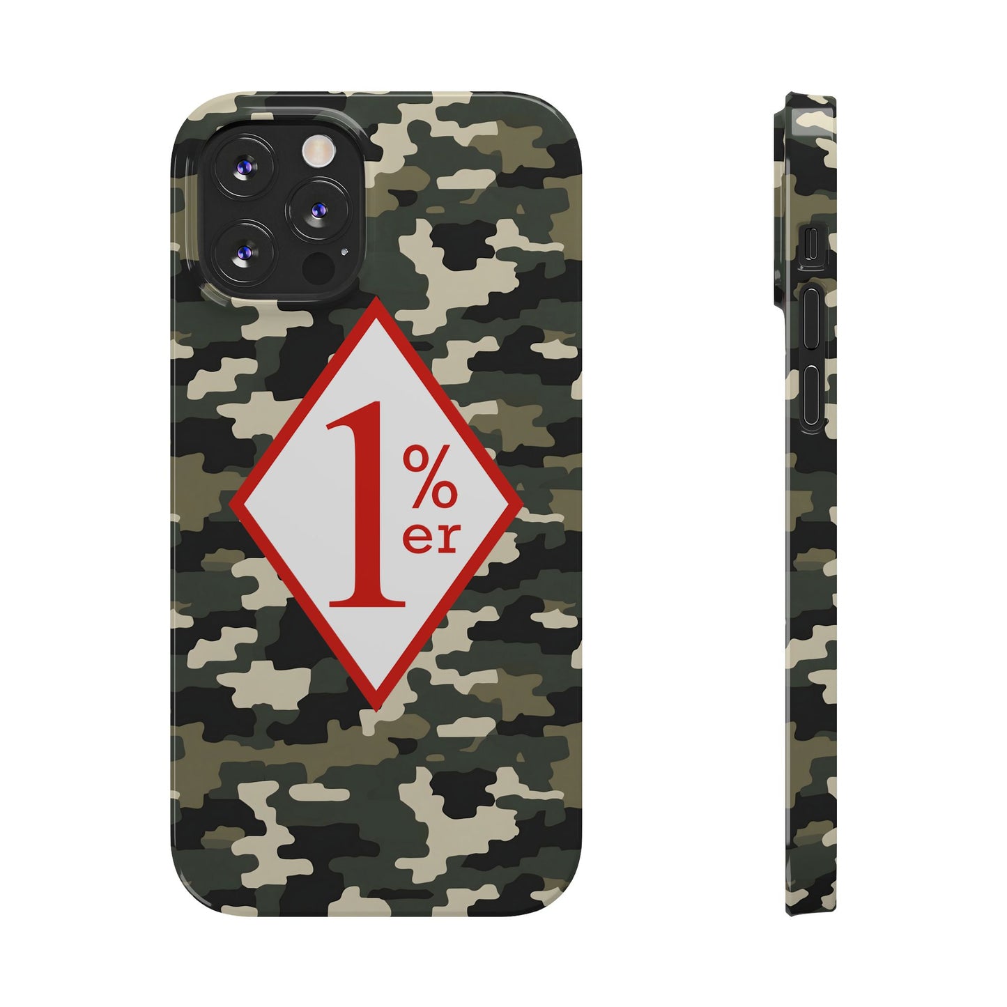 Biker Phone Cases, Diamond Red & White Design, Custom Motorcycle Club Gift, HA