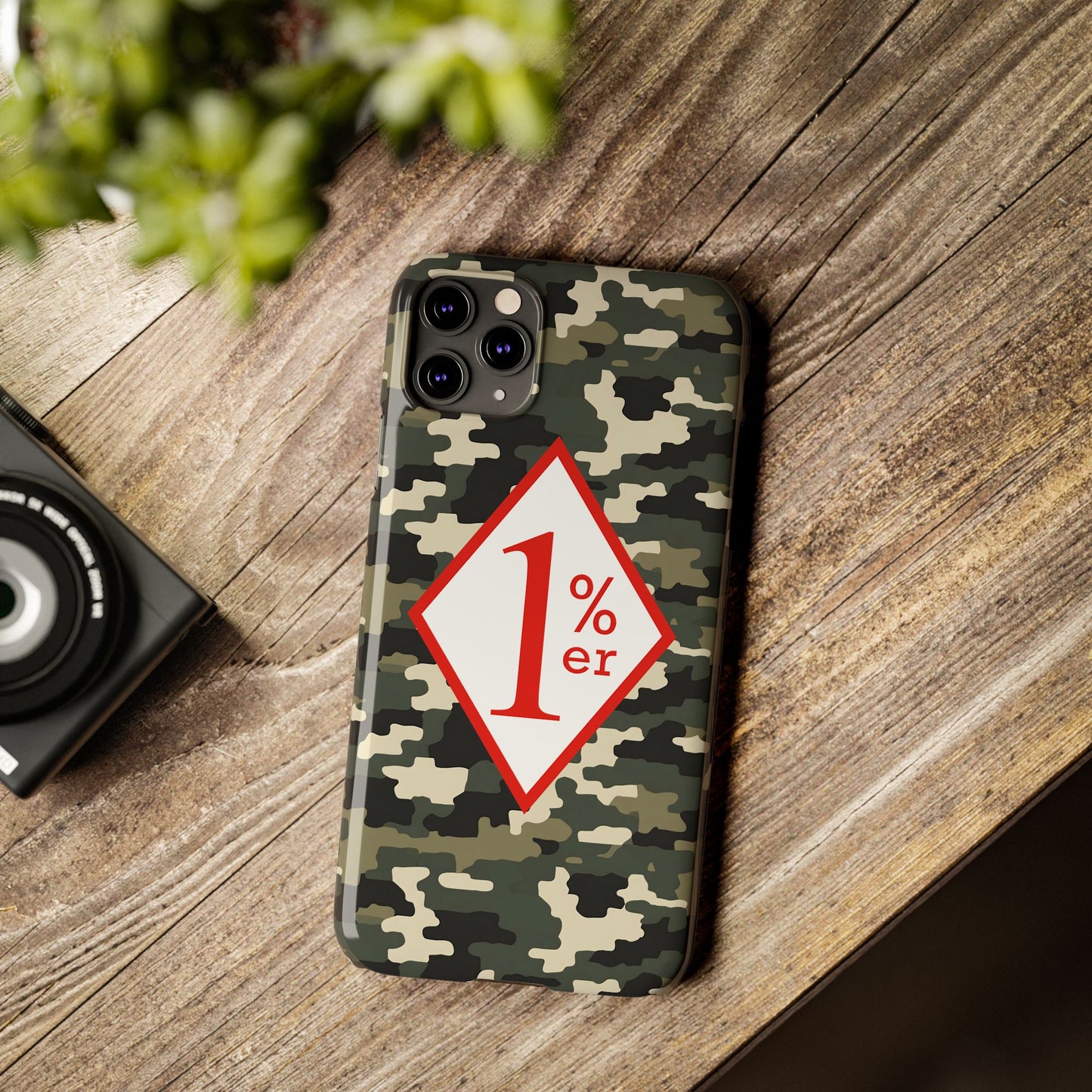 Biker Phone Cases, Diamond Red & White Design, Custom Motorcycle Club Gift, HA