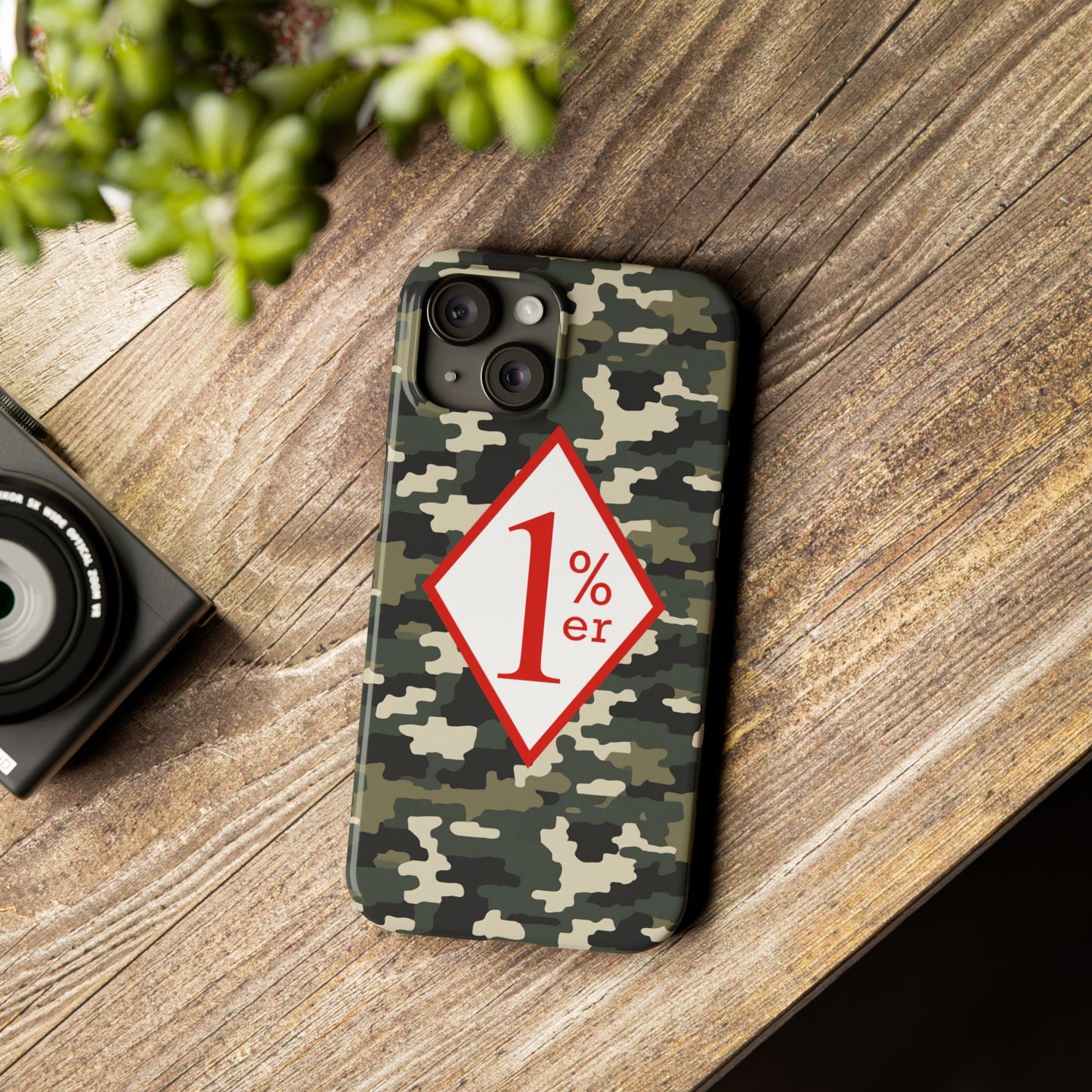 Biker Phone Cases, Diamond Red & White Design, Custom Motorcycle Club Gift, HA