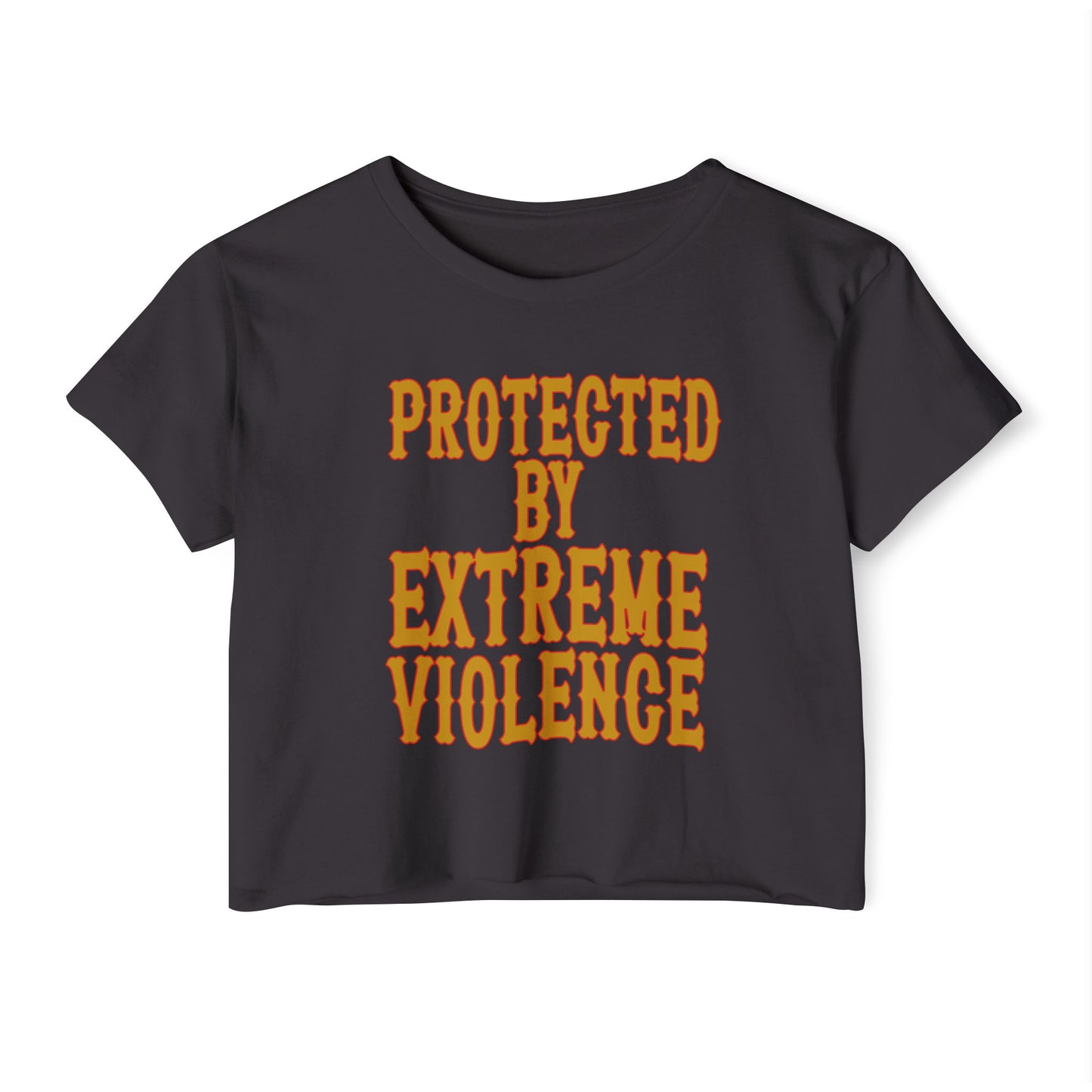 Red and Gold Extreme Violence Women's Festival Crop Top