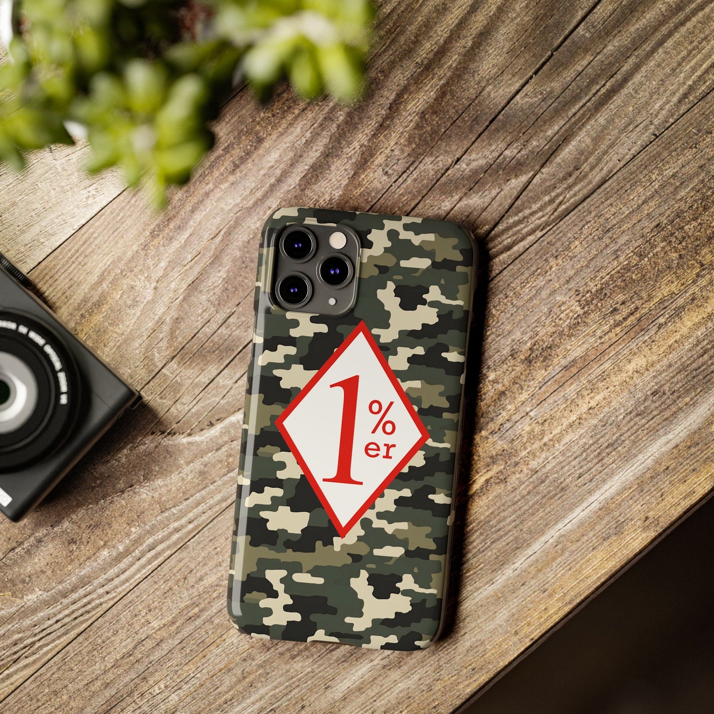 Biker Phone Cases, Diamond Red & White Design, Custom Motorcycle Club Gift, HA