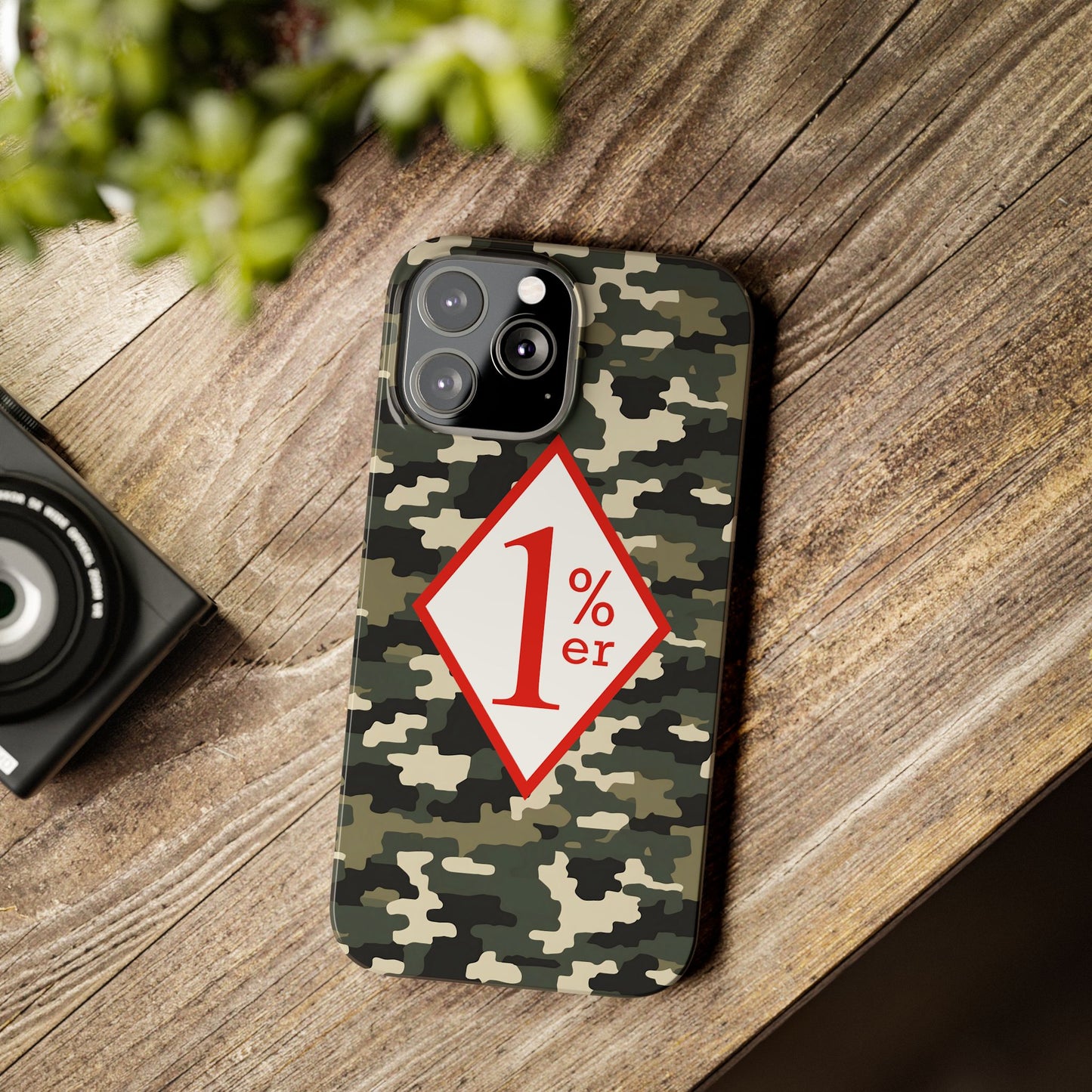 Biker Phone Cases, Diamond Red & White Design, Custom Motorcycle Club Gift, HA