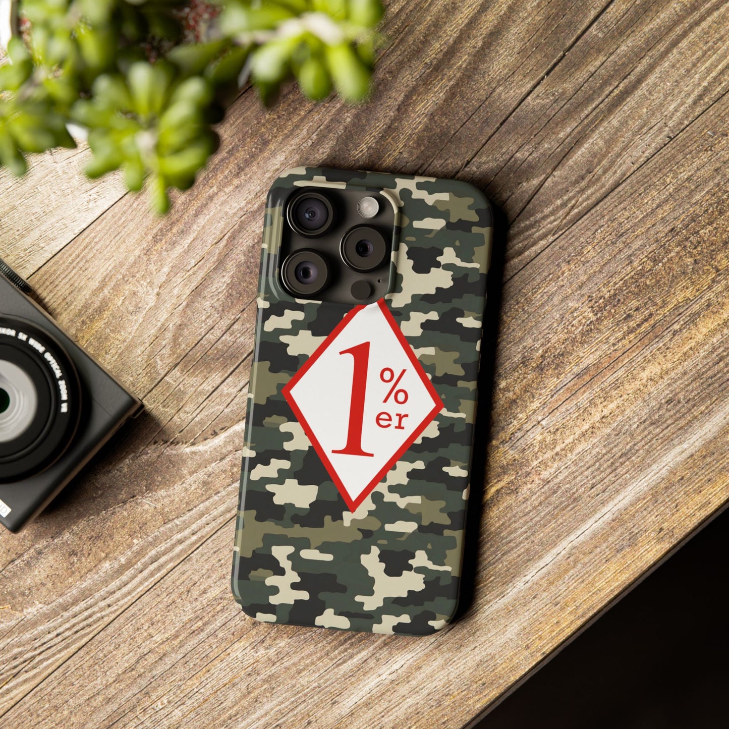 Biker Phone Cases, Diamond Red & White Design, Custom Motorcycle Club Gift, HA
