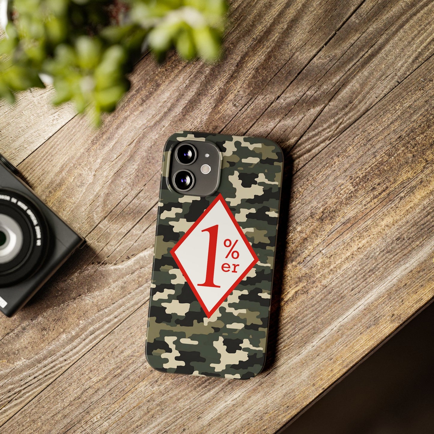 Biker Phone Cases, Diamond Red & White Design, Custom Motorcycle Club Gift, HA