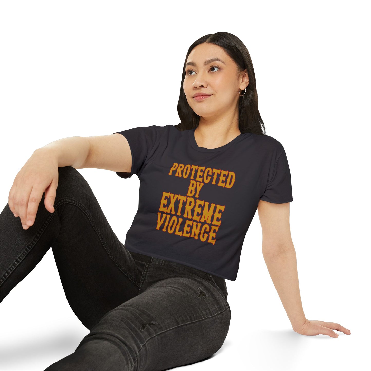 Red and Gold Extreme Violence Women's Festival Crop Top