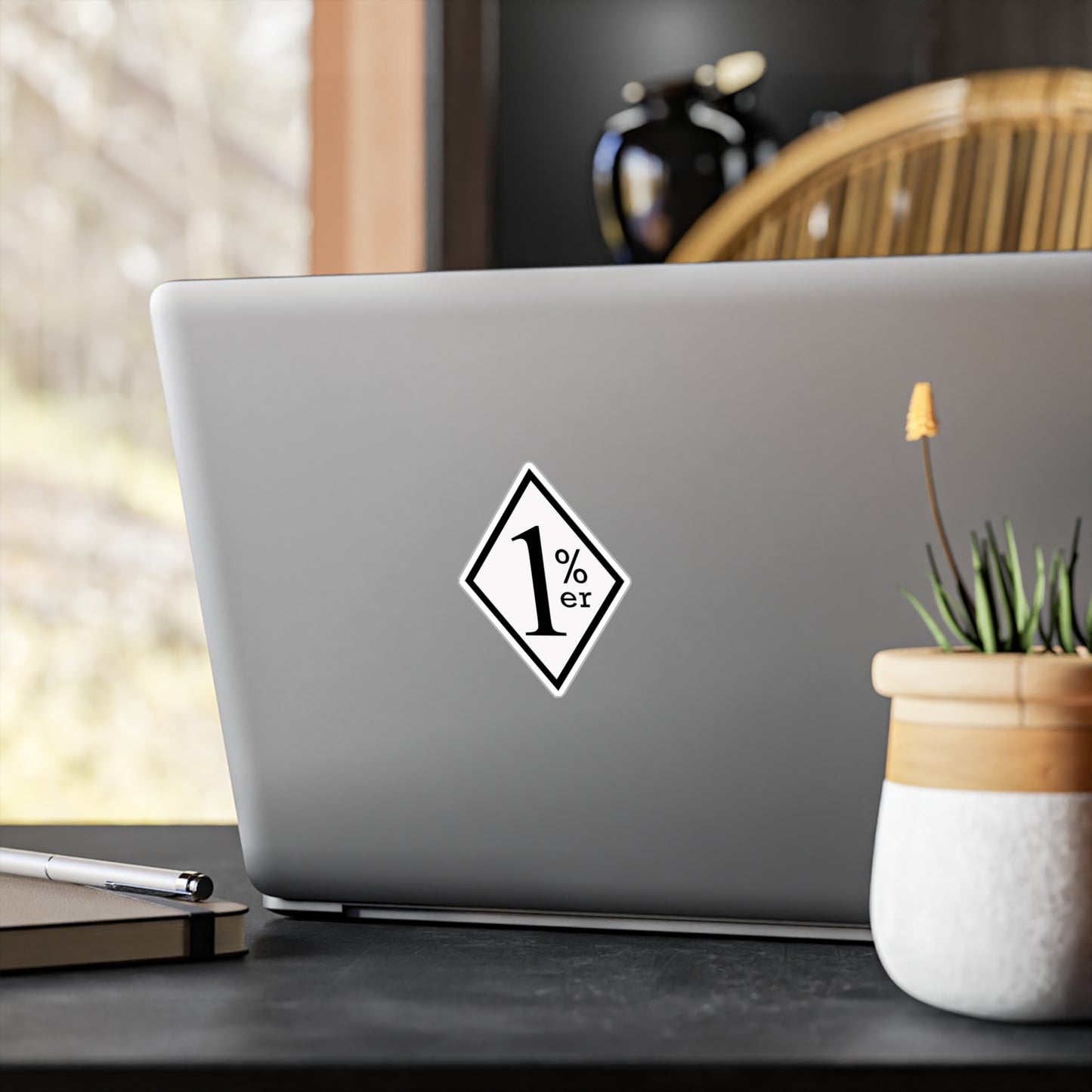 White and black diamond sticker
