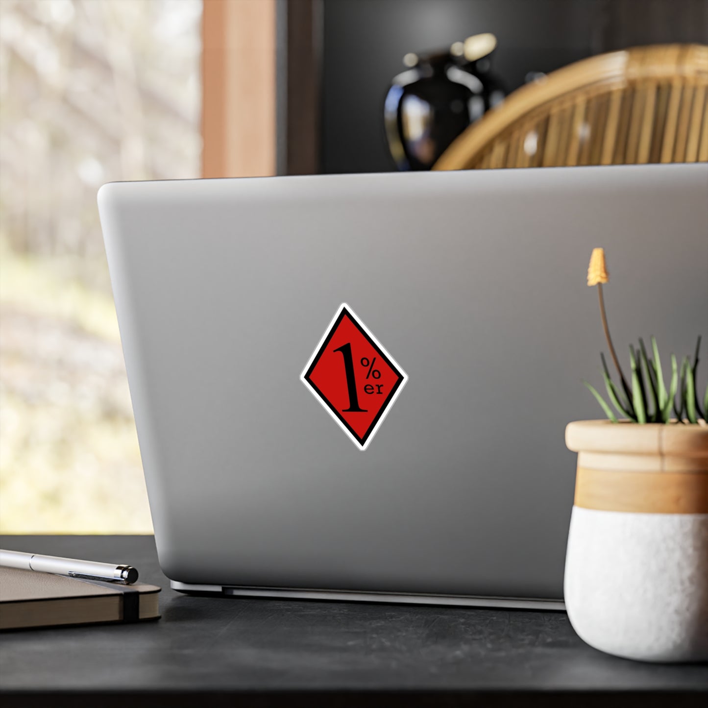 Red and black diamond decal