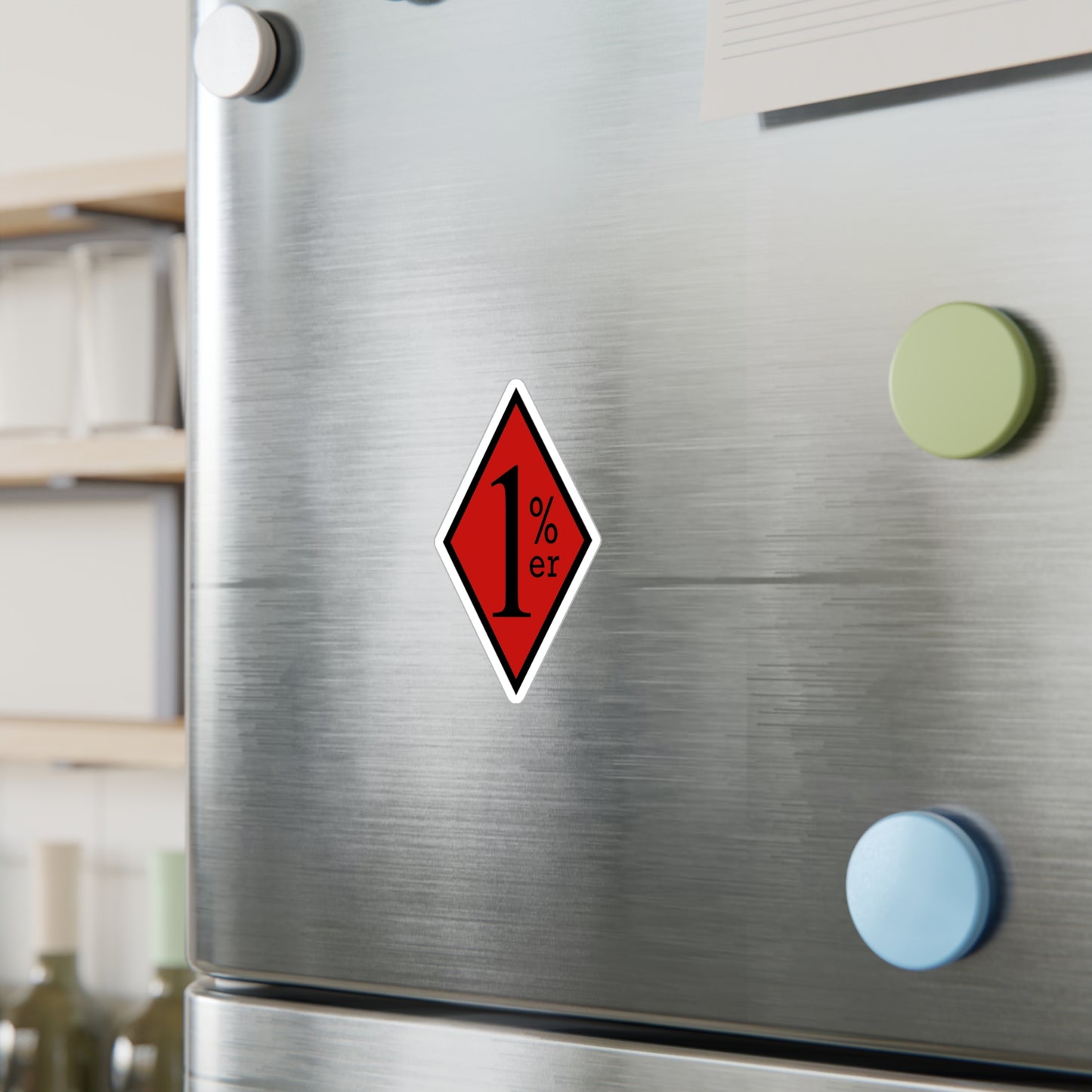 Red and black diamond decal