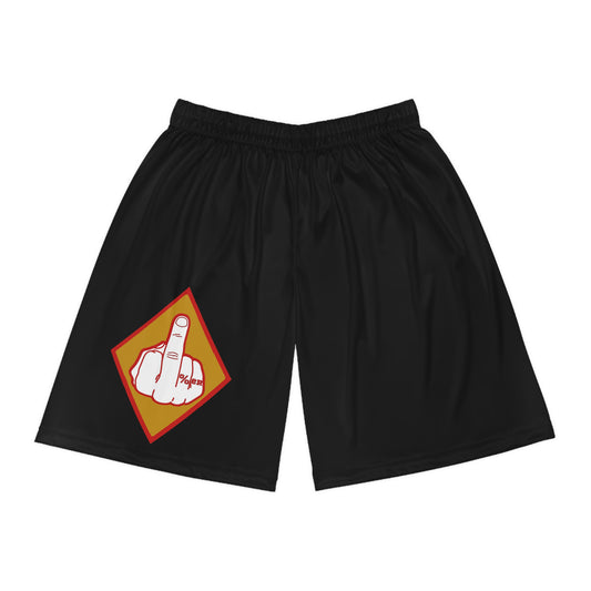 red and gold Bandidos mc inspired Basketball Shorts