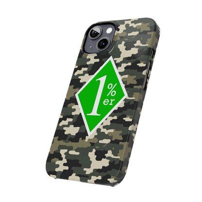 Camo Slim Phone Case with 1%er Design, Trendy Accessories for Bikers, Outdoor