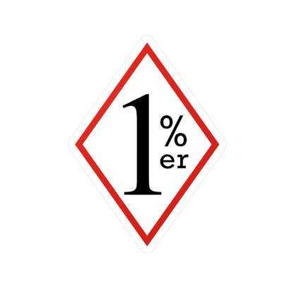 Red white and black SOS style diamond sticker