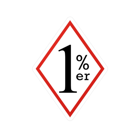 Red white and black SOS style diamond sticker