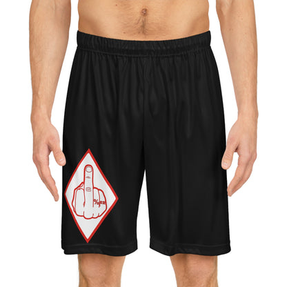 Red and White Hells Angels inspired Basketball Shorts