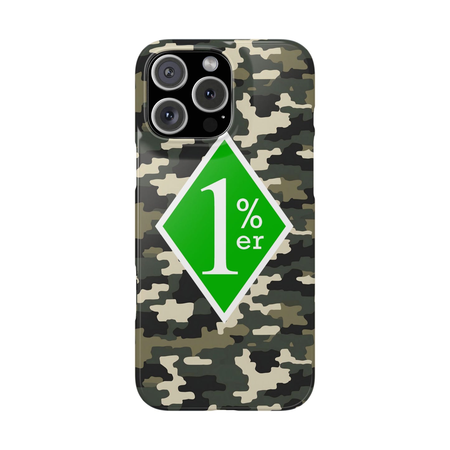 Camo Slim Phone Case with 1%er Design, Trendy Accessories for Bikers, Outdoor