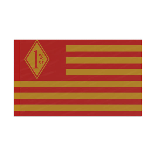 Bandidos inspired red and gold diamond one percenter biker Flag
