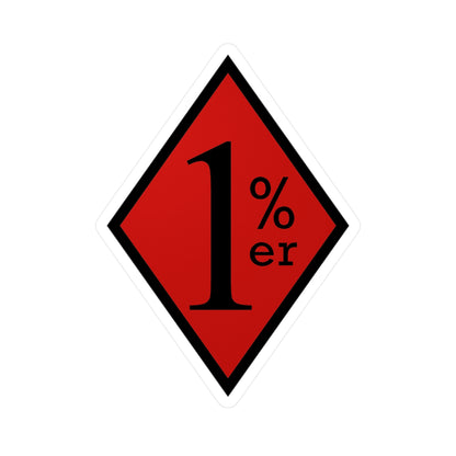 Red and black diamond decal