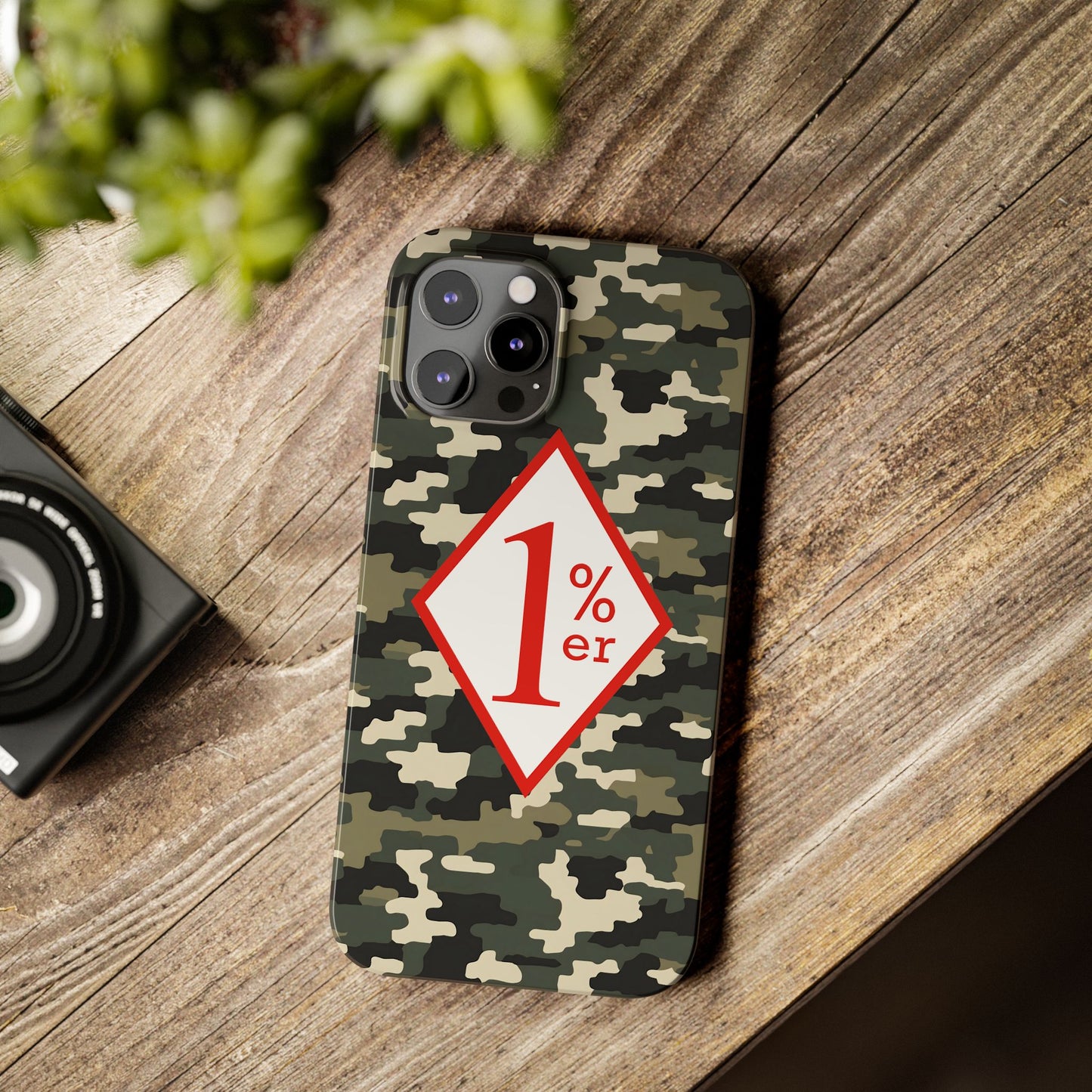 Biker Phone Cases, Diamond Red & White Design, Custom Motorcycle Club Gift, HA