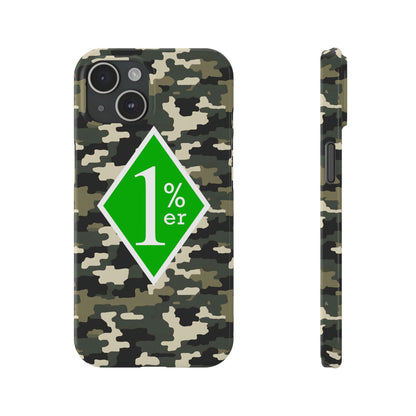 Camo Slim Phone Case with 1%er Design, Trendy Accessories for Bikers, Outdoor