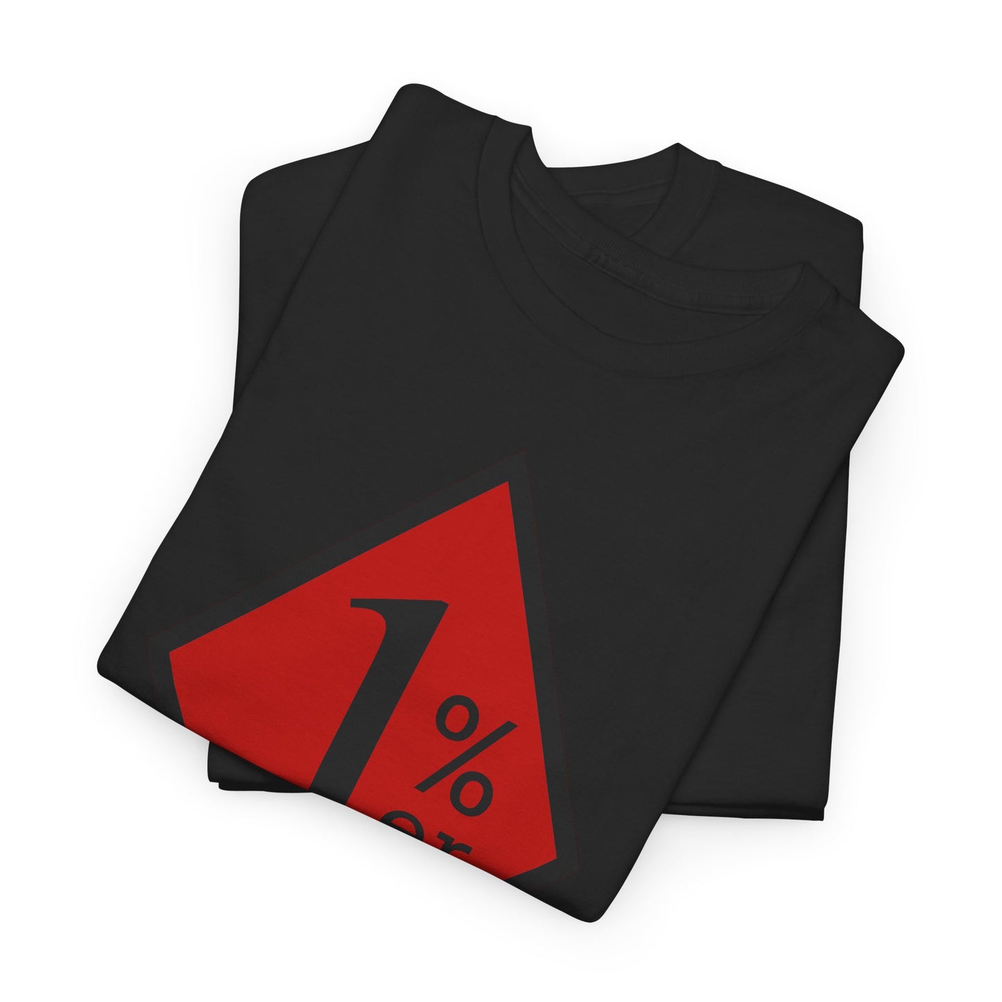 Red Black One Percent Diamond Outlaw Biker Unisex Heavy Cotton Tee