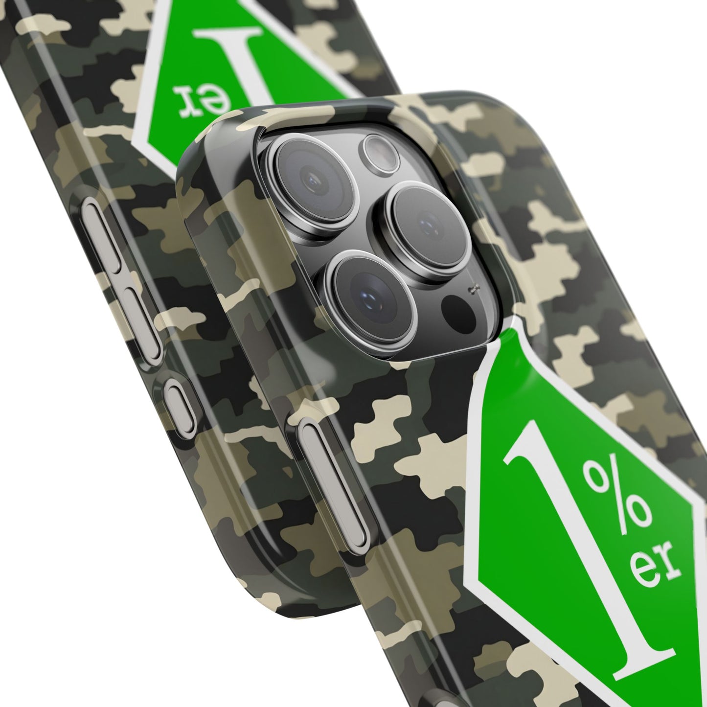 Camo Slim Phone Case with 1%er Design, Trendy Accessories for Bikers, Outdoor