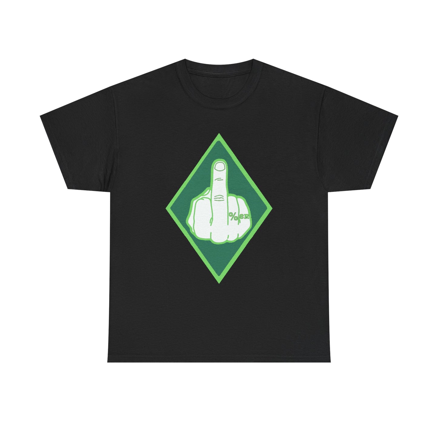 Green Machine inspired one percent mfer middle finger shirt