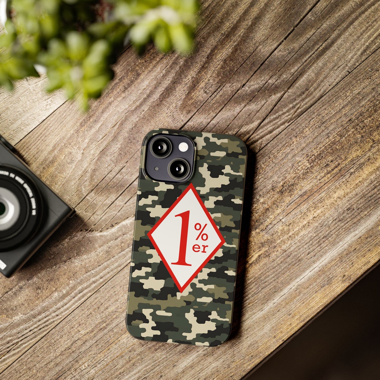 Biker Phone Cases, Diamond Red & White Design, Custom Motorcycle Club Gift, HA