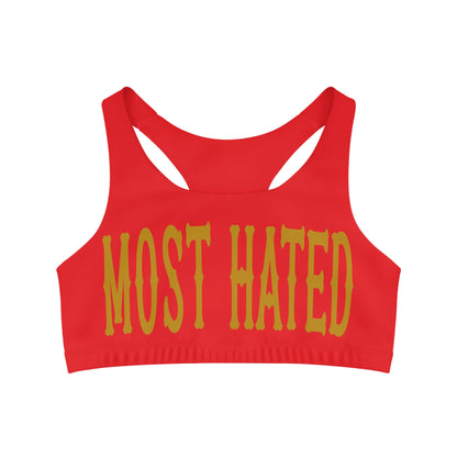 Red and Gold Most Hated Seamless Sports Bra