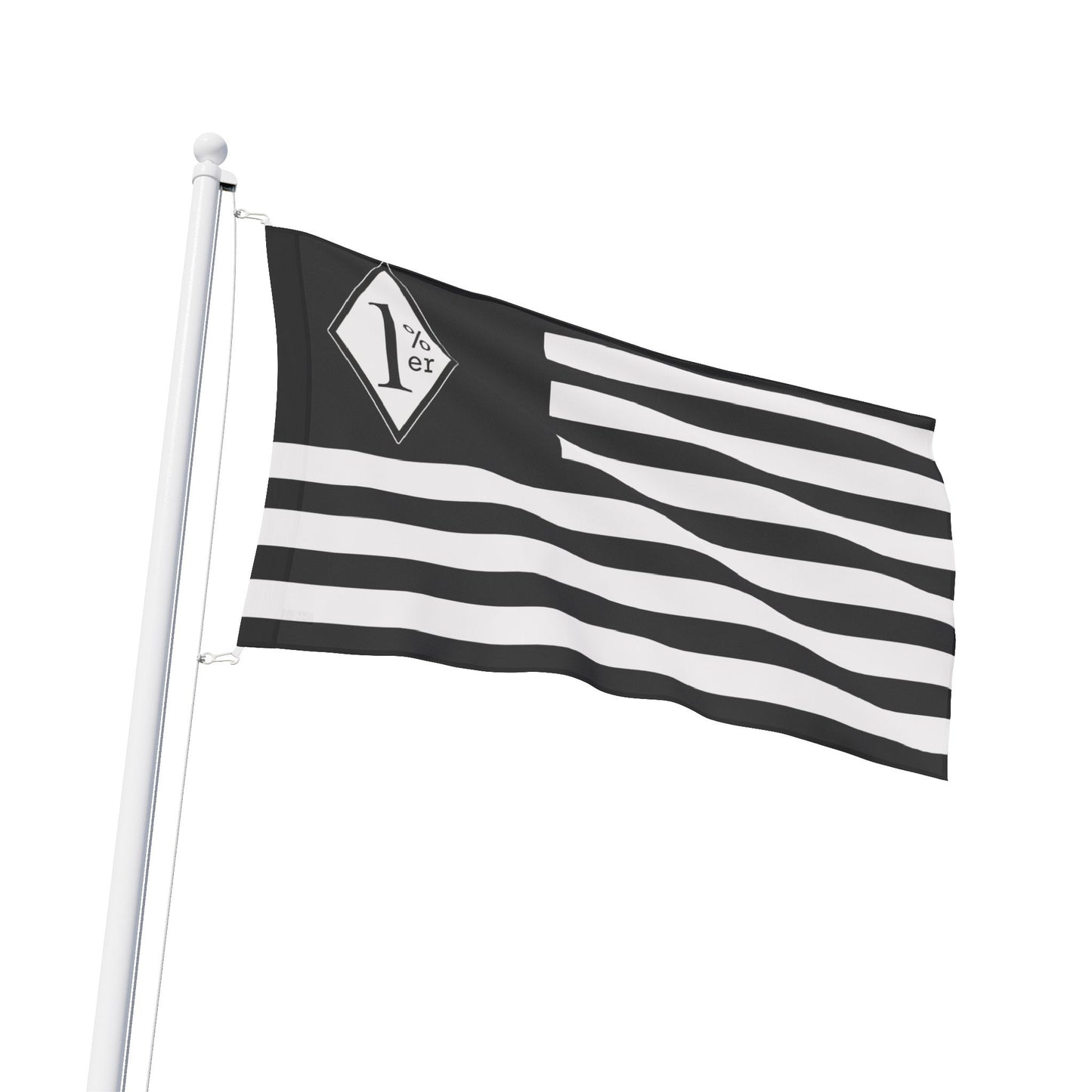 Black and white one percent diamond. Mongols , outlaws, finks inspired     Flag
