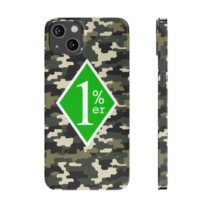 Camo Slim Phone Case with 1%er Design, Trendy Accessories for Bikers, Outdoor