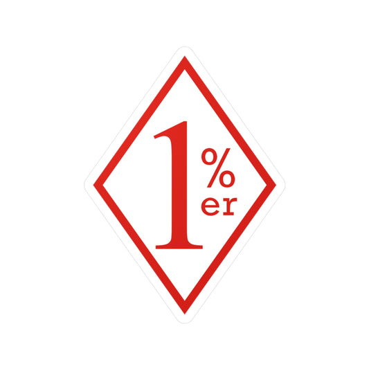 Red and white diamond sticker