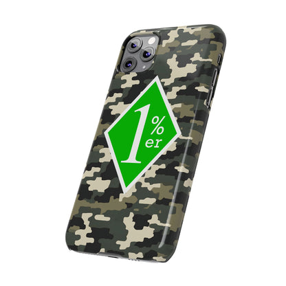 Camo Slim Phone Case with 1%er Design, Trendy Accessories for Bikers, Outdoor