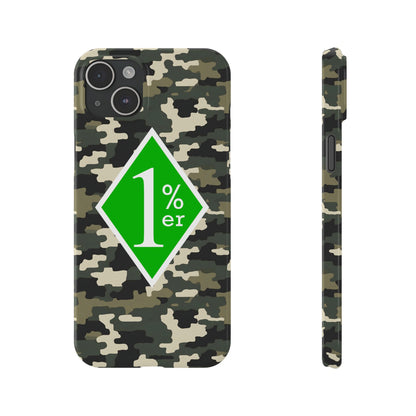 Camo Slim Phone Case with 1%er Design, Trendy Accessories for Bikers, Outdoor