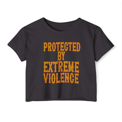 Red and Gold Extreme Violence Women's Festival Crop Top