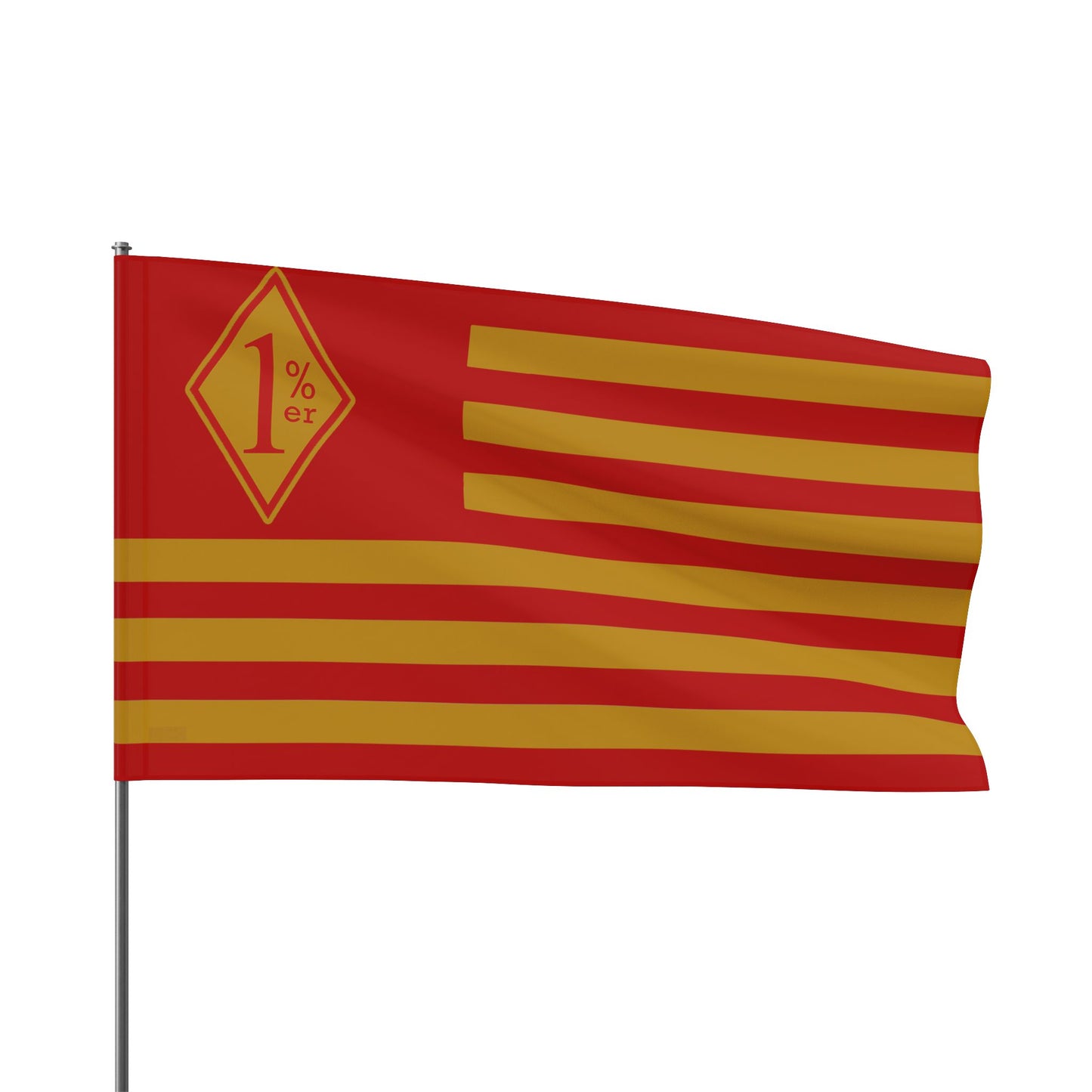 Bandidos inspired red and gold diamond one percenter biker Flag