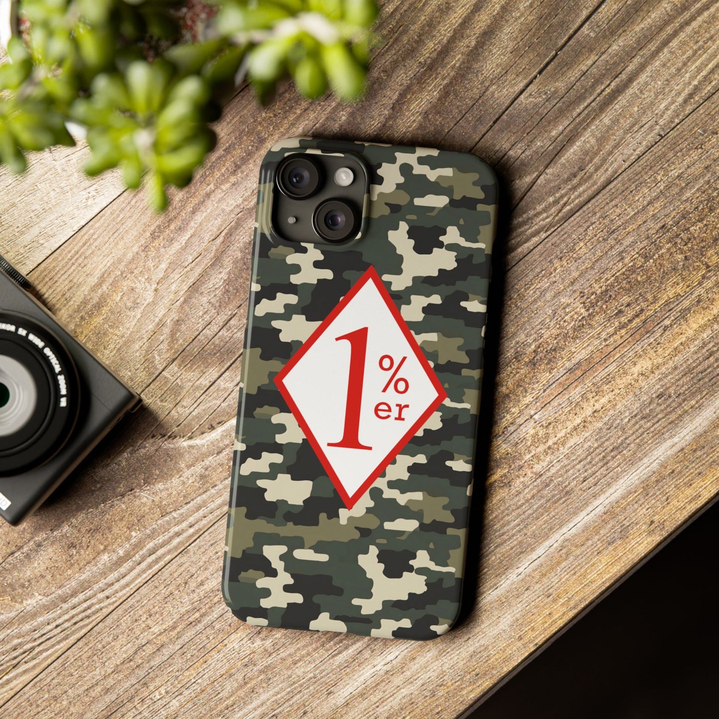 Biker Phone Cases, Diamond Red & White Design, Custom Motorcycle Club Gift, HA